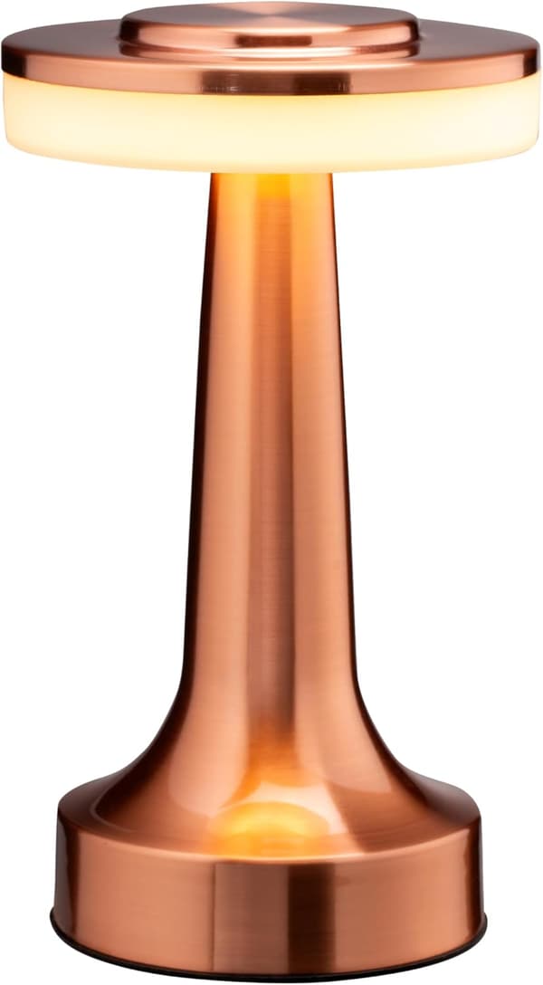 Rose Gold Portable LED Desk Lamp with Touch Sensor, 3-Level Brightness