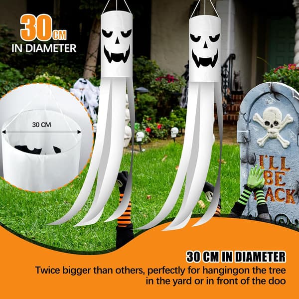 2 stk Halloween-dekoration, 1,8 m Halloween-vindpose, egnet til