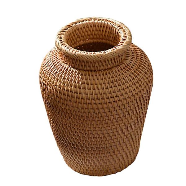 1 kpl Rattan-kudottu Kukkakoru Maalaismainen Kukkakori Valokuvarekvisiitta (ruskea)Ruskea18X15CM