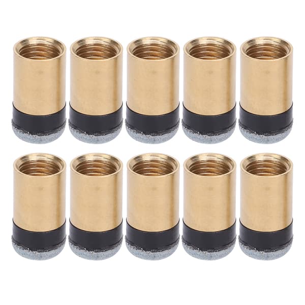 Copper PU Leather Screw-on Pool Cue Tips 10-pack 11mm Replacement Parts