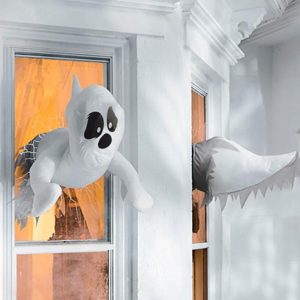 Knust vindue spøgelse 1 stykke sæt Halloween dekoration hængende spøgelse udendørs indendørs, sød udstoppet spøgelse fest dekoration B