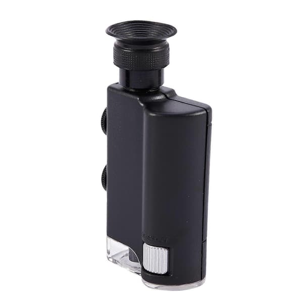 Portable 200X-240X Zoom Microscope Pocket Handheld LED Light Loupe Zoom Magnifier Microscope