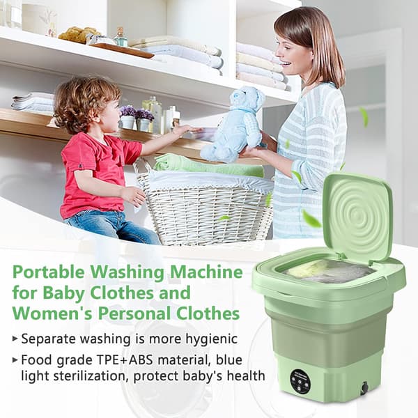 Portable Washing Machine and Dryer Combo - 8L Foldable Mini Laundry System with UV Sanitization for Apartments, Dorms & Travel
