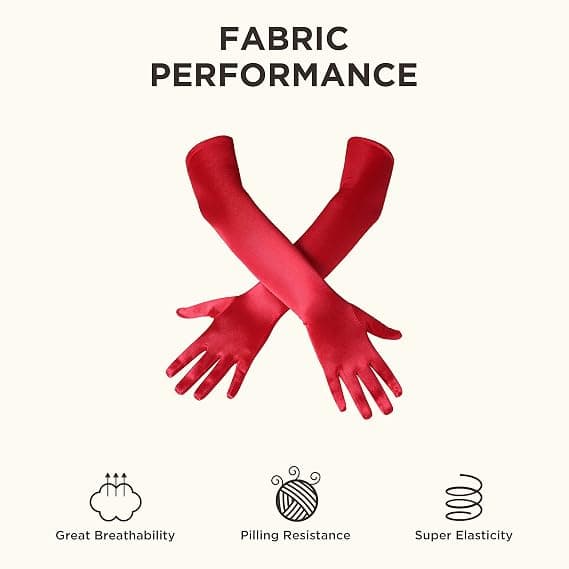 Sorte aftenhandsker til kvinder, lange satinhandsker, satinhandsker til bryllup