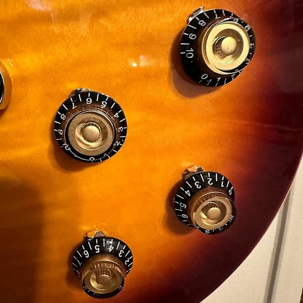 4 st gitarrknoppar, topphattformade roterande knoppar, elektrisk gitarr bas hastighetsvolym tonkontrollknoppar passar