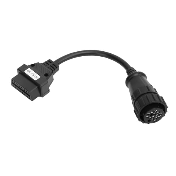 OBDII 16-Pin Cable OBD2 Connector 240mm 9.45in Portable Diagnostic Tool for Trucks