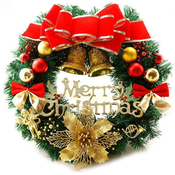 Christmas Wreath Door Wreath Outdoor Artificial Wreaths Christmas Decoration Christmas (red)