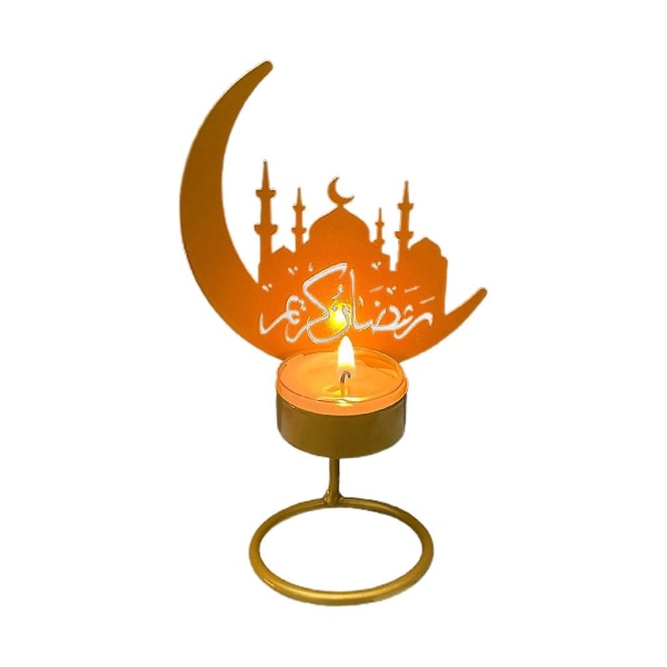 Metalljernlysholder Ramadan-dekorasjon Marokkansk måne-slottstil 3