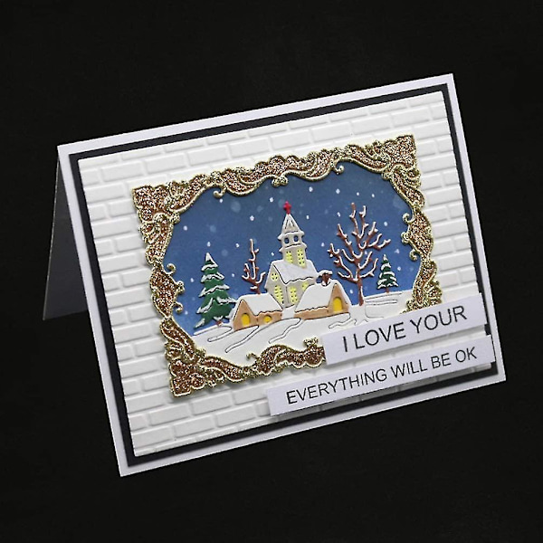 Stansformar för Vinter Snö DIY Scrapbooking Tillbehör Kolstål Die Cuts för Korttillverkning Prägling Papper Julhantverk Konst Dekoration 100*68mm(2st,sil