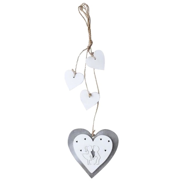 Wooden Heart Pendant DIY Wooden Craft Hanging Ornament Wedding Valentine's Day