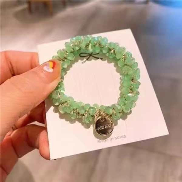 4 stk. Krystal Hårbånd, Perle Scrunchies, Elastiske Hårbånd til Kvinder og Piger