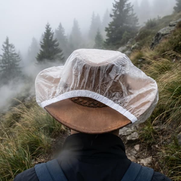 3st Cowboyhatt Regnskydd Storlek 60 Plast Vikbart Skydd Transparent