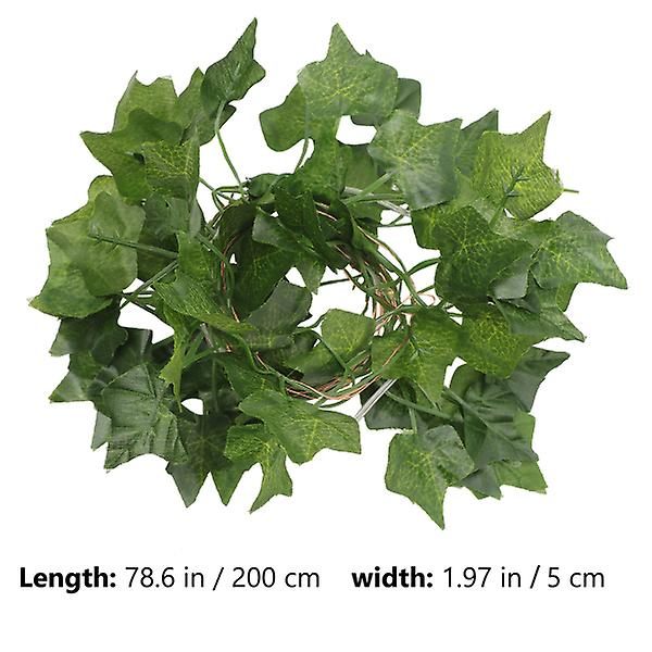 Krypväxt med Ljus 20-led Simulerad Grönska Ljusslinga Bladljus Dekor 200X5X3CM