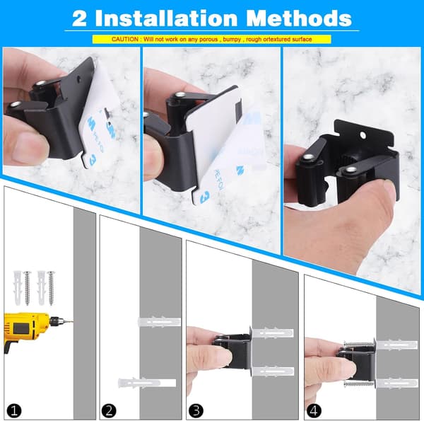 6-pack Tool Holder, Broom Holder Wall, Broom Holder, Wall, Garden Tool Holder, Wall Mount for Mop, Broom, Dustpan, Tools