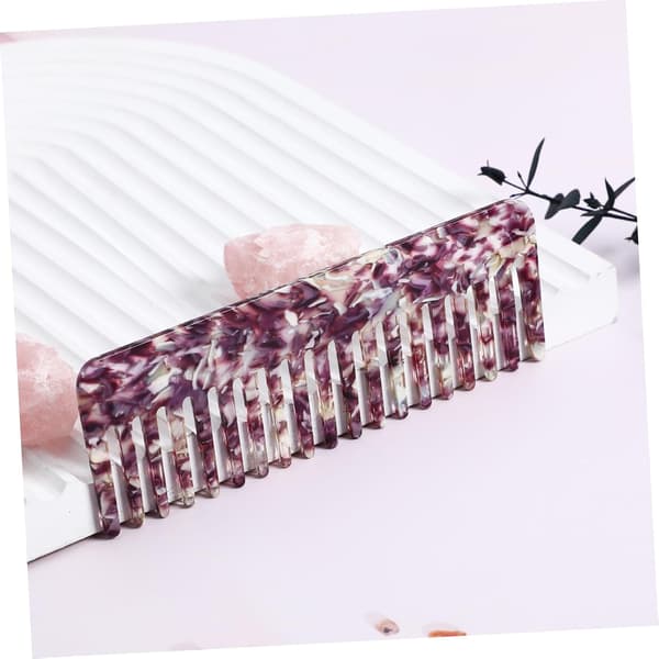Wide Tooth Comb Set 2 Pcs Marble Pattern Acetate Detangling Combs for Men and Women