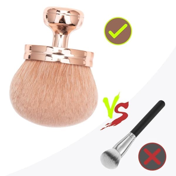 Makeup Brush - Extra Large Makeup Brush - Oval Face Makeup Brush - Rose Gold