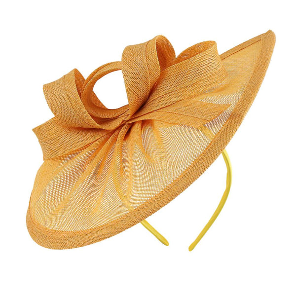 Fascinator Hatteri Hodeplagg Elegant Topphatt Hårklipp For Kvinner Te Party Gul 25X20X8CM Yellow 25X20X8CM