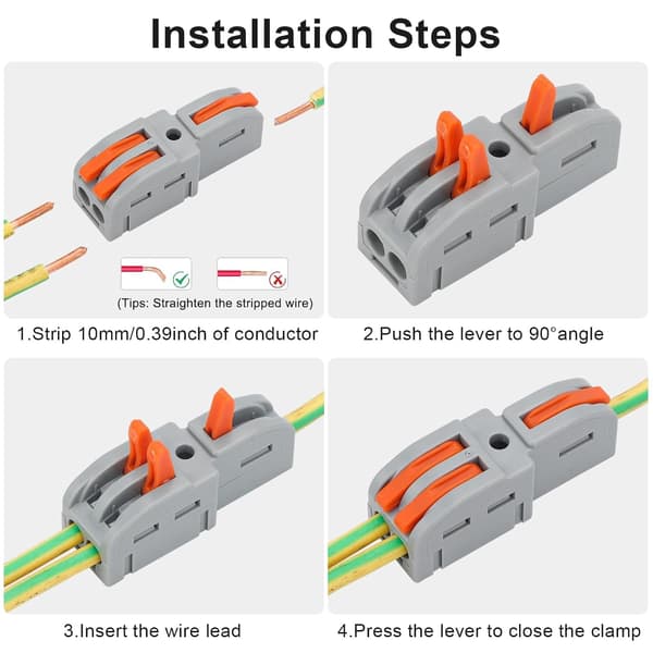 50 st spaktrådanslutningar 1 in 2 ut DIY Mini Split Kompakt Splitter Docking Terminal Block Spaktrådmutter Elektrisk