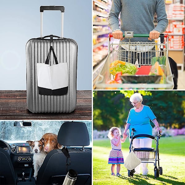 3-delad Vagnkrok för att Hänga Blöjväskor Multifunktionell Krok Läder Babyrem för Vagnklämmor