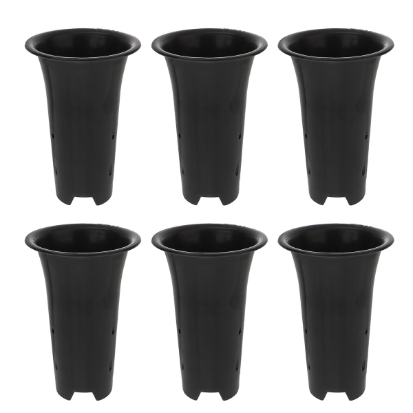 6 stk. Hængende Sukkulente Plantepotte Plant Nursery Pots Mesh Havekurv Blomsterpotter Heavy Duty Net Black 19.5x12.8cm