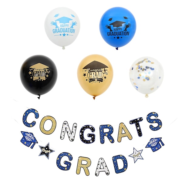 1 Sett Ballongbannersett med Tema Graduation til Fest Dekorasjon Assorterte Farger