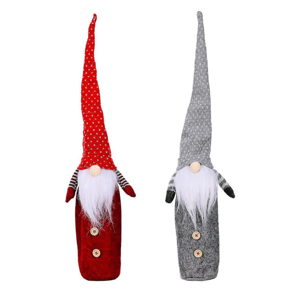 Ansiktslös docka hängsmycke Santa flaskväska Gnome vinflaska prydnad december