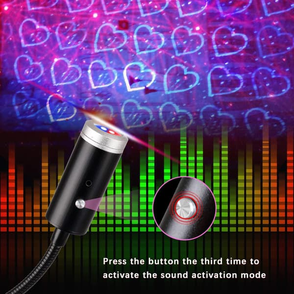 (Blue&Red) USB Starry Sky Night Light, 9 Functional Modes | 21 Lighting