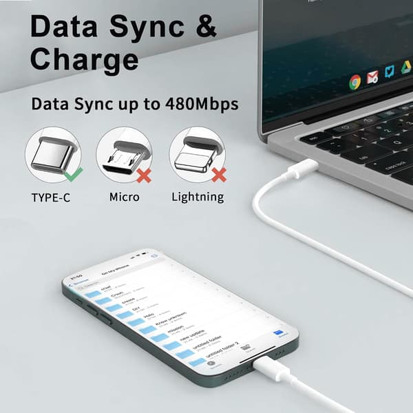 2 kpl USB C - USB C -kaapeli 2 m, USB C -kaapeli pikalataus USB Type C