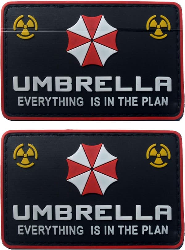 2 stk Resident Evil Umbrella Corporation PVC Patch Merker Emblem A