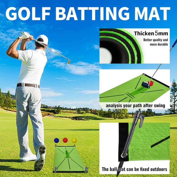 Golftreningsmatte, 30*60cm, bærbar slagmatte