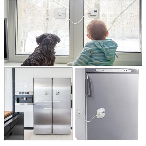 2 set jääkaapin lukko koodilla, jääkaapin riippulukko lapsille, jääkaapin yhdistelmälukko, jääkaapin oven ikkunan turvalukko