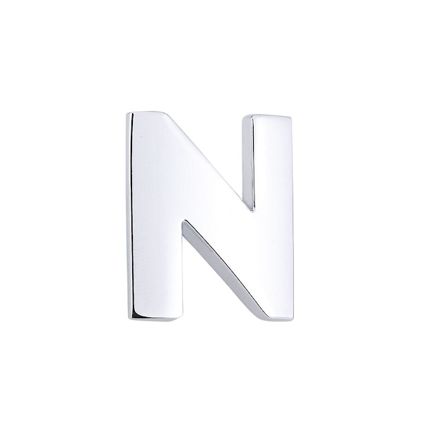 3D DIY Metal Alphabet Bilsticker Bilskilt Bogstav Badge Dekal - N (sølv)Sølv Silver