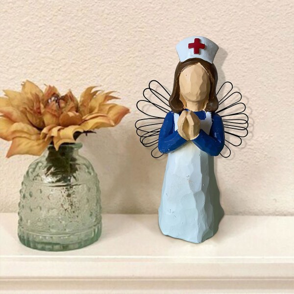 Sjuksköterska Ängel Statuedisco Examen Dekorationer Båge Grattis på födelsedagen Förlovningsfest Sympati SkrivbordsdekorC C