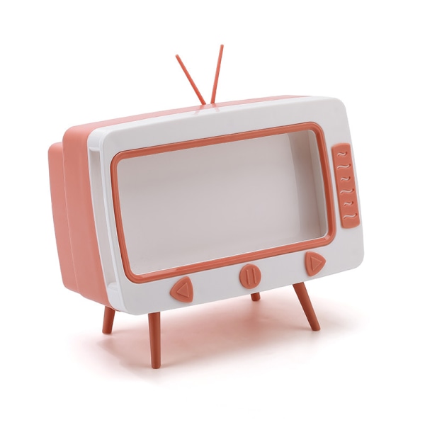 TV Tissue Box Multi matkapuhelinhylly Pöytäkoristepaperipidike Keittiön puhelinteline (vaaleanpunainen)