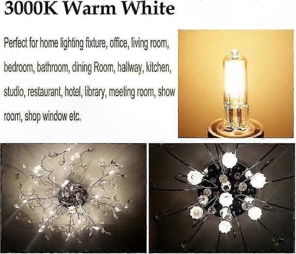 10-pack G9 2W LED-lampor, Halogenekvivalent 25W, Varmvitt ljus 3000K, 220-240V [DB]