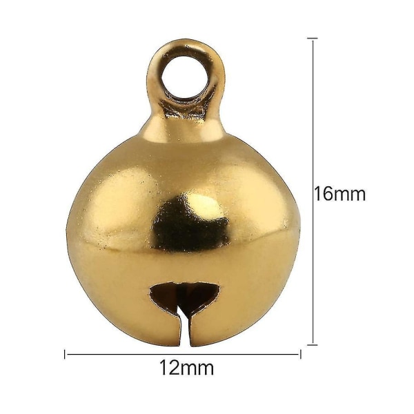 100 stykker Metal Dekorative Bell Craft Bells, gør-det-selv-klokker til WreathGold Gold