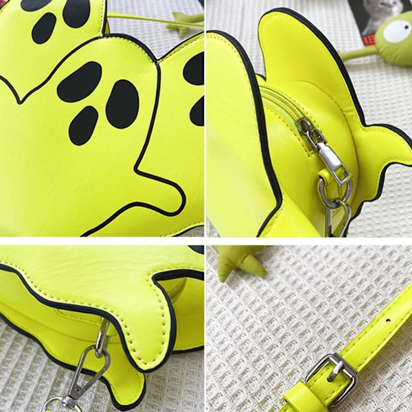 PU-Läder Spök Crossbody Väska Rolig Messenger Väska Spoof Axelväska Vit