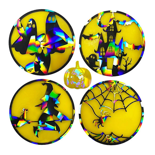 Transparent Resin Form Halloween Tema Kombination Kop Kopper Bakke Tallerken Måtte Epoxy Silikon Form Transparent