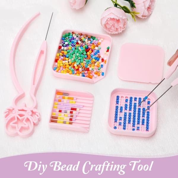 6-piece 2.6mm fuse bead board kit, Perler bead board single/double needle tweezer kit, efficient bead board sorting tool for easy bead handling