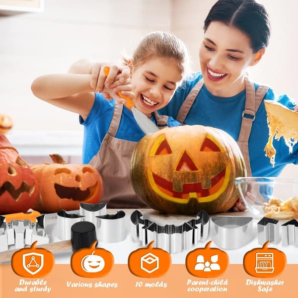 12 stk Halloween Gresskar Utskjæringsverktøy, Rustfritt Stål Gresskar