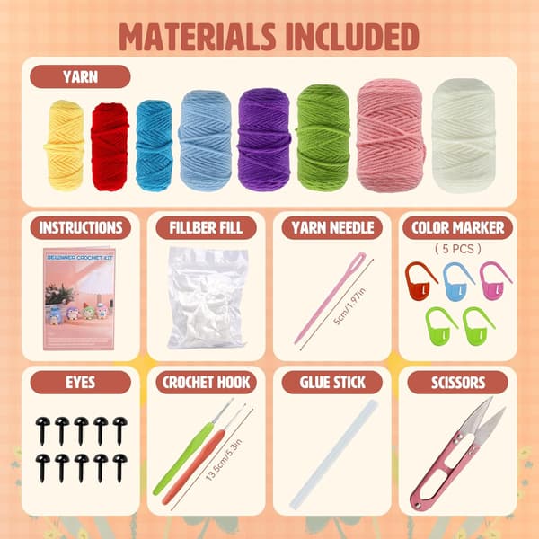 Crochet Kit for Beginners - 4 Cute Penguins, Complete Crochet Kit with Crochet Hooks and Step-by-Step Instructions