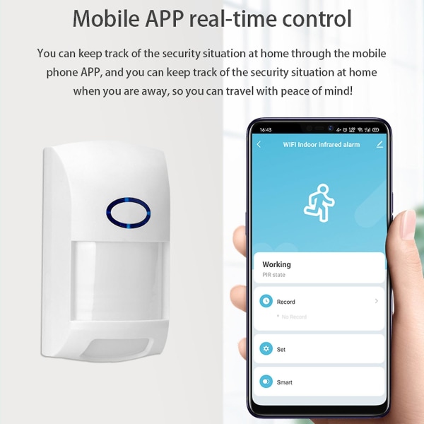 Smart Life For Tuya Smart Wifi Infrarød Detektor Bevægelsessensor Alarm Tuya AppHvid