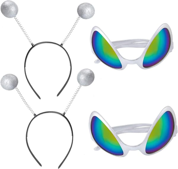2 st. Alien-briller Alien-kostume solbriller med 2 st. Marti