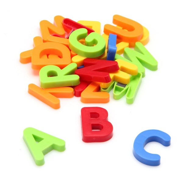 Magnetiske bogstaver og tal Legetøjssæt: Stærk magnetisk 80 STK Farverige alfabetmagneter til småbørn - Pædagogisk ABC 123 køleskabsmagneter
