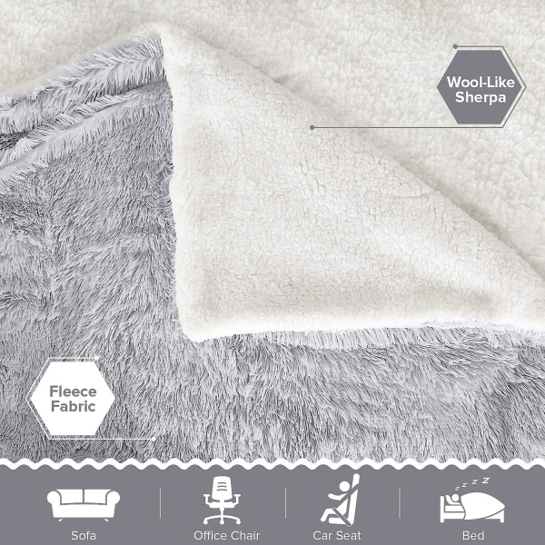 Mysig Filt Pälsfilt, Vardagsrumsfilt, Mikrofiberfilt, Fleecefilt, Soffafilt, Luftkonditioneringsfilt Lätt För Soffa 160 x 200 cm Grå 160 x 200 cm Grau