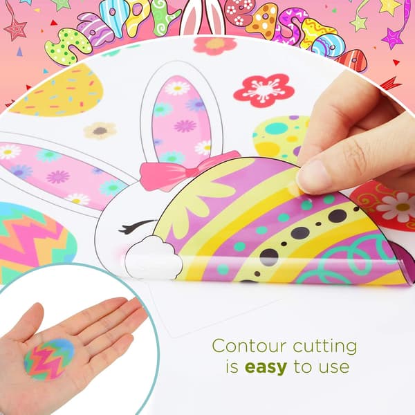 Easter Window Decals Rabbit Design Electrostatic Sticker Film Decor For Home Holiday Party Decoration With Carrots Egg Patterns