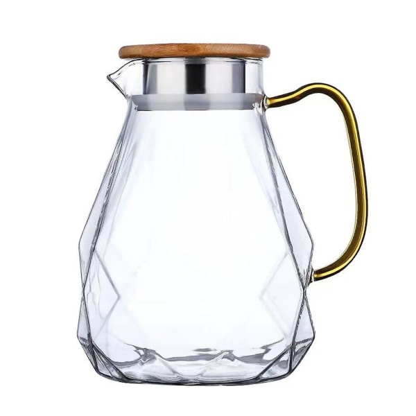 1 st Glas Kallvatten Kanna Juice Kanna Förvaringskanna Slitstark tekanna genomskinlig 11,5 X 11,5 X 20,5 cm transparent 11.5X11.5X20.5CM