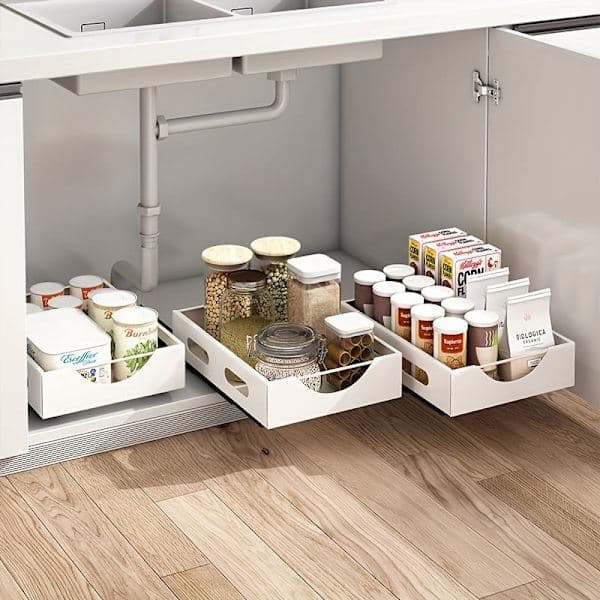 Adjustable Pull Out Kitchen Drawers: Pull Out and Retractable Kitchen Organizers, Storage Drawers