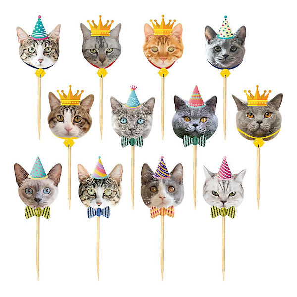 48 kpl Hääkoristeet Syntymäpäivä Kakun Kuorrutus Eläimet Cupcake Toppers Vauva App