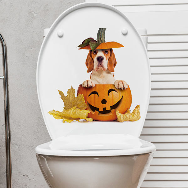 Uhyggelige Halloween Toiletlåg Stickers, Græskar Spøgelse Flagermus Vægstickers Lille Moderne Halloween Tema Fest Dekorationer Re